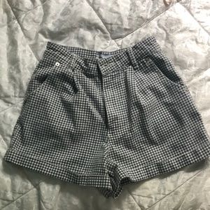 ZARA black&white checkered high waisted shorts